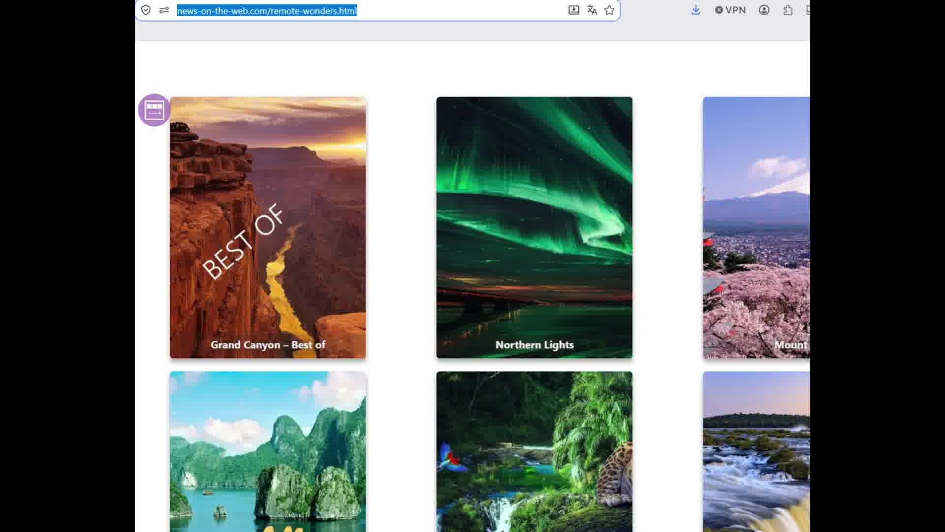 The external site automatically showing the updated title and image, synced from Google Sheets
