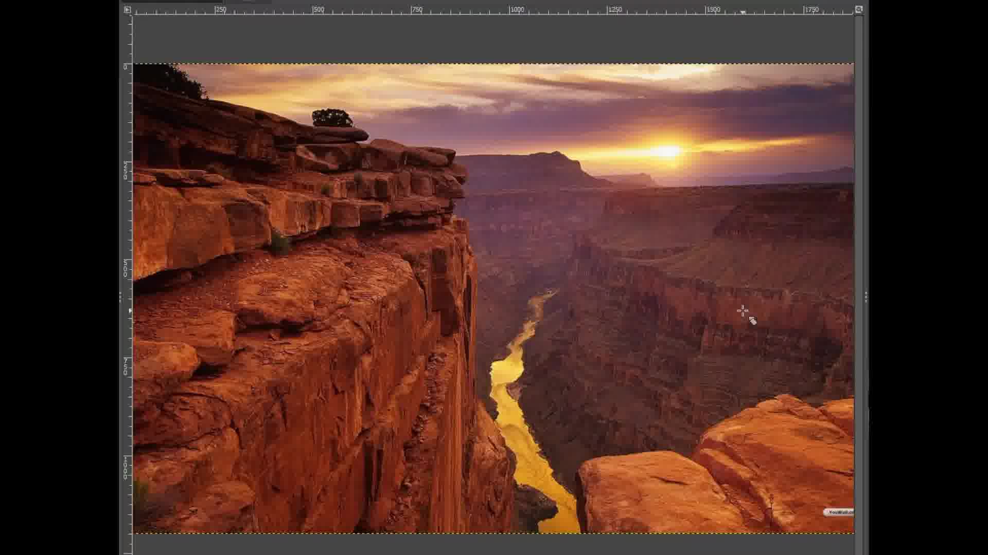 Editing the Grand Canyon photo in GIMP