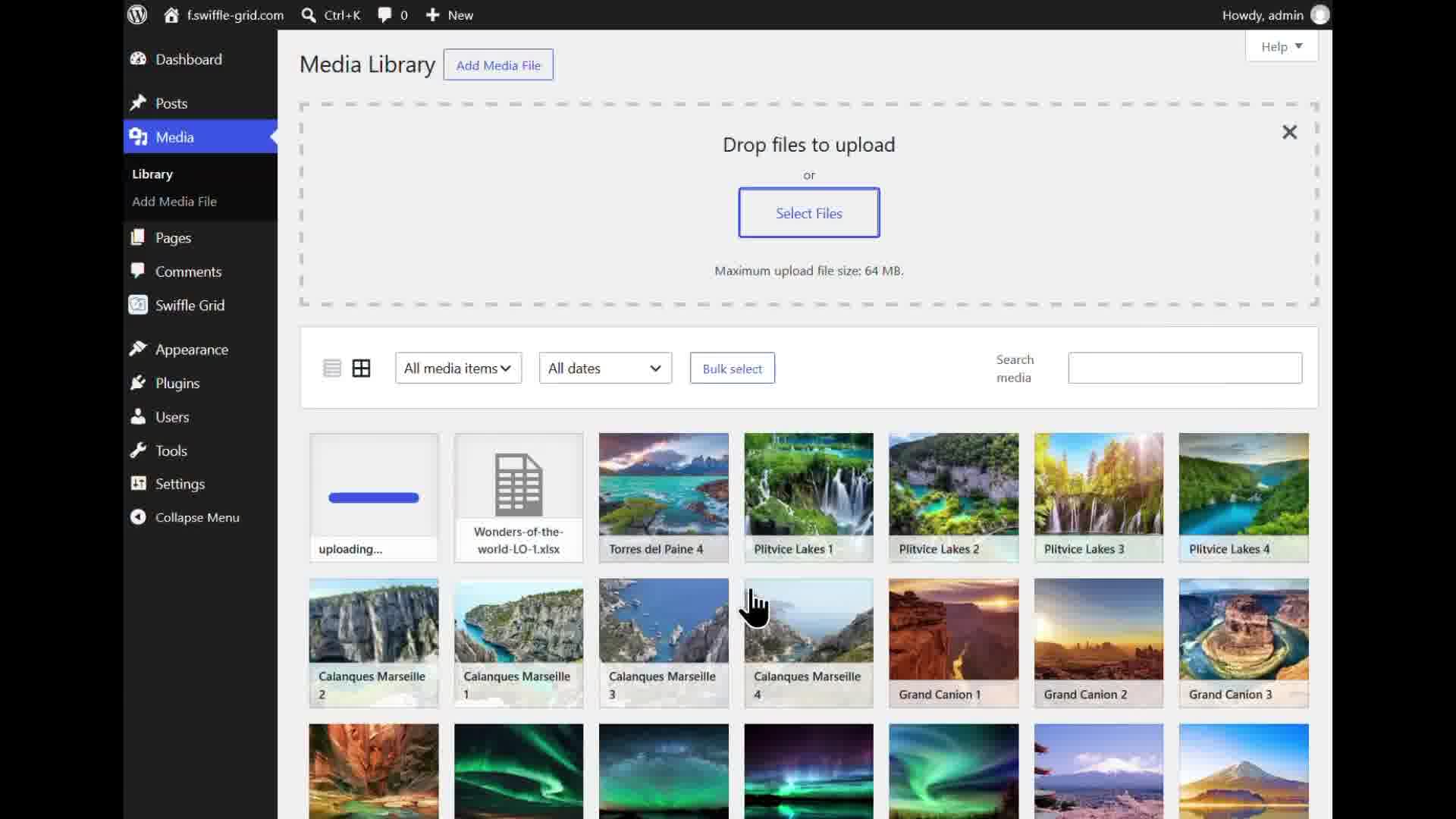 Uploading the edited image to the Media Library under the same file name