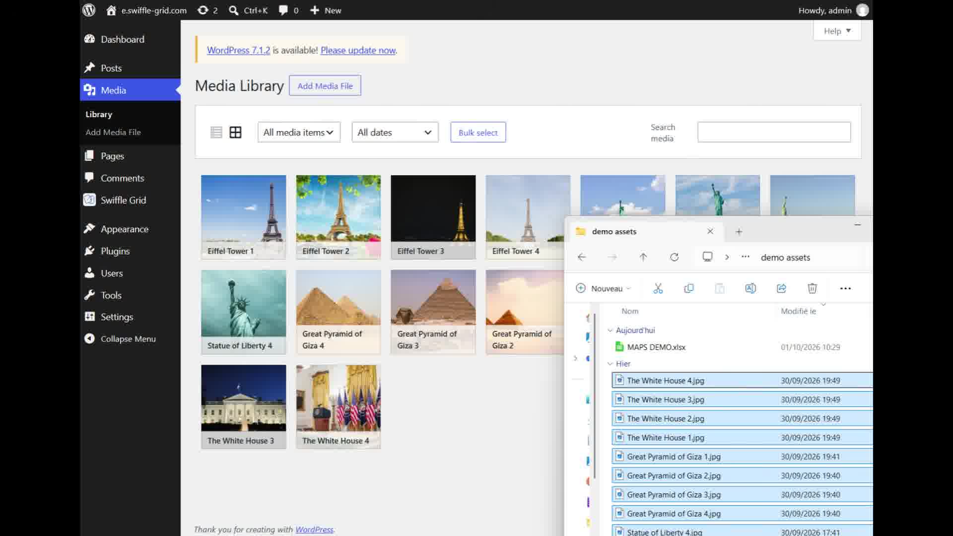Uploading the extra gallery photos to the WordPress Media Library